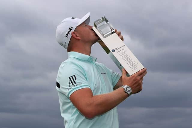 England's Matt Wallace celebrates after winning the BMW International Open in Germany. Picture: Matthew Lewis/Getty Images