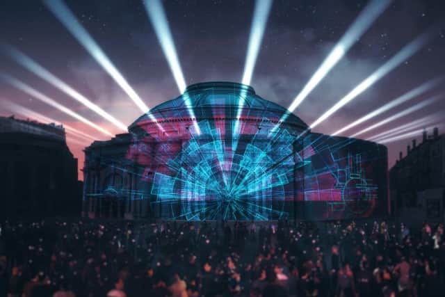 The curtain-raising show will see the global impact of fake news, spin, propaganda and censorship take centre-stage, with the animated images being projected on to the facade of the Usher Hall. Picture: contributed