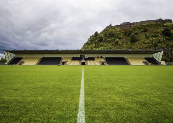A general view of Dumbarton's stadium, with the Rock in the background. Picture: SNS Group