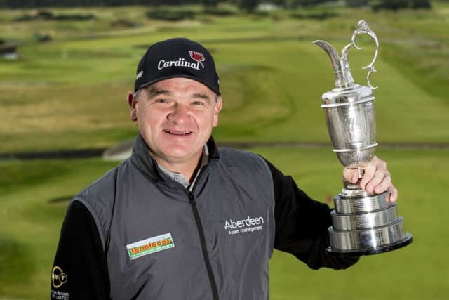 Paul Lawrie, pictured at Carnoustie earlier in the year, will not be in the field for next month's Claret Jug joust due to back and foot injuries. Picture: SNS