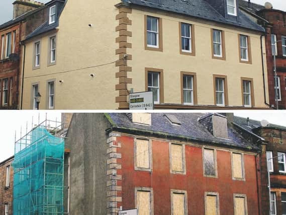 The  Campbeltown property before and after restoration. Picture: submitted