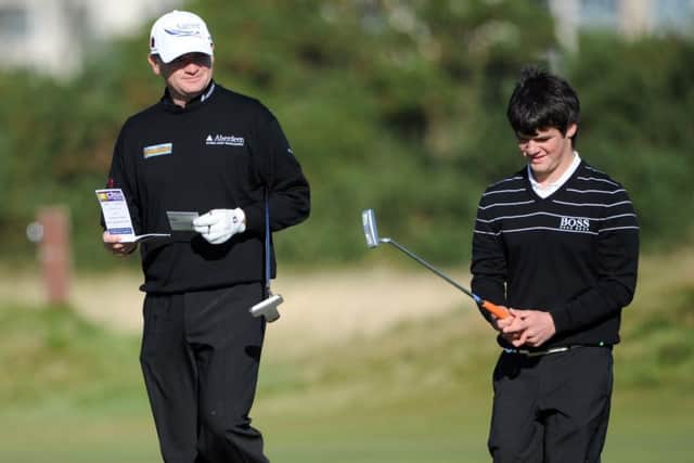 Craig Lawrie, pictured playing with his dad Paul in the Dunhill Links Championship, came through a regional Open qualifier at Panmure. Picture: Jane Barlow