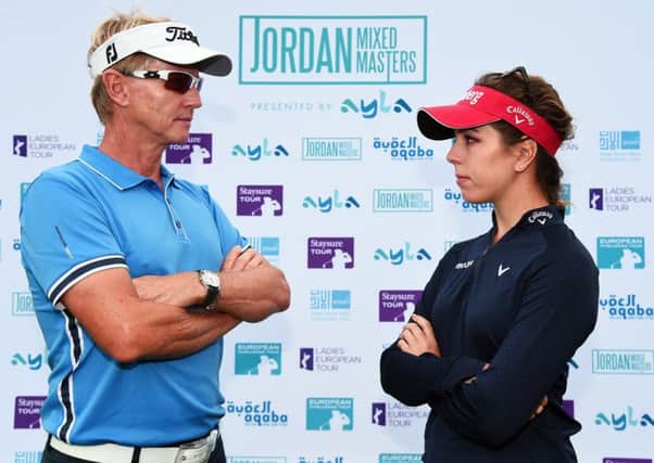 Four-time Staysure Tour winner Philip Golding and Ladies European Tour member Georgia Hall. Picture: Getty Images