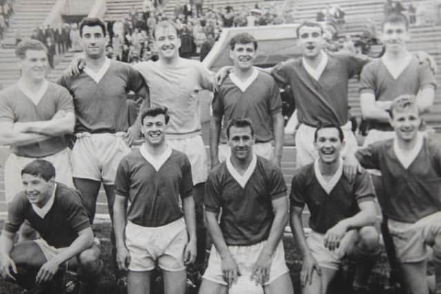 Back row, second from left, Harry Davis in a Rangers line-up from the early Sixties.
