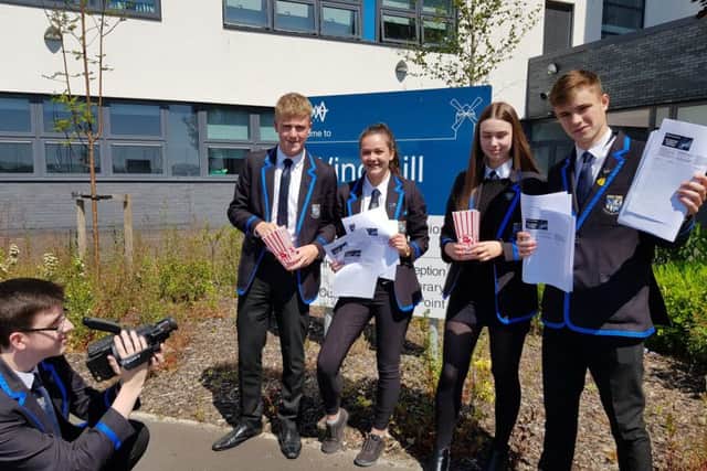 Viewforth pupils bringing cinema to their school. From left: Harry Grieve, Gregor Skinner, Eve Wywalec, Daisy Love and Evan Dickson