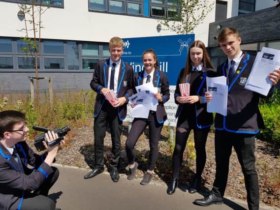 Viewforth pupils bringing cinema to their school. From left: Harry Grieve, Gregor Skinner, Eve Wywalec, Daisy Love and Evan Dickson