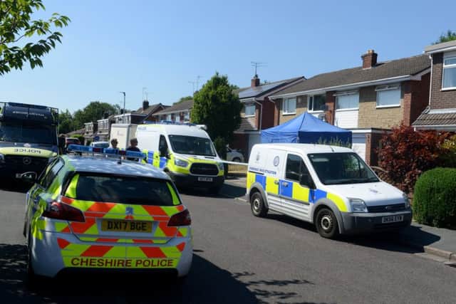 A forensic investigation takes place at an address in Westbourne Road, Chester. Picture: SWNS