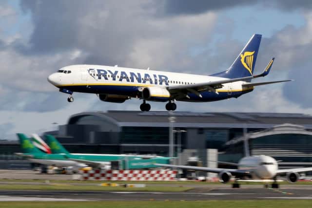 A Ryanair plane takes off from Dublin Airport. Cheques issued by the budget airline as compensation have bounced. Picture: Paul Faith