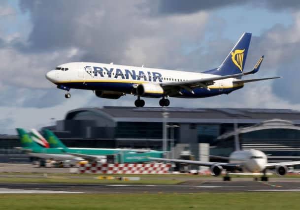 A Ryanair plane takes off from Dublin Airport. Cheques issued by the budget airline as compensation have bounced. Picture: Paul Faith