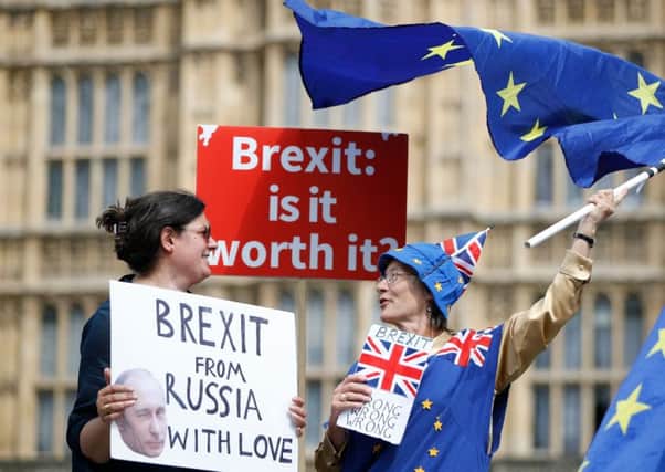 Anti-Brexit protesters outside the Westminster Parliament (Picture: AFP/Getty)