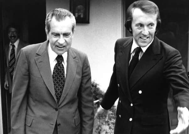 Richard Nixon prepares for his famous interview with journalist David Frost after he resigned as US President (Picture: BBC)