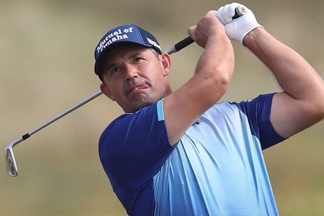 Ireland's Padraig Harrington on the fairway of the 16th during his impressive opening round at the Dubai Duty Free Irish Open. Picture: Niall Carson/PA Wire