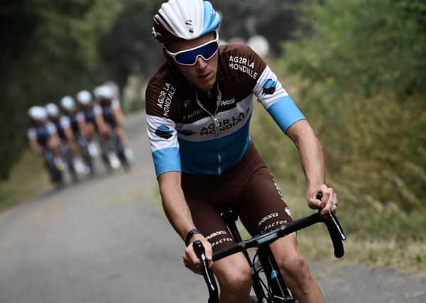 France's Romain Bardet on a training run with his team-mates. Picture:  Jeff Pachoud/AFP