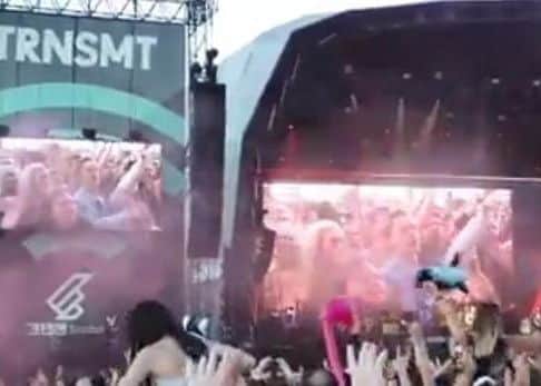 The fan was invited up on stage with The Killers at TRNSMT festival. Picture: JP