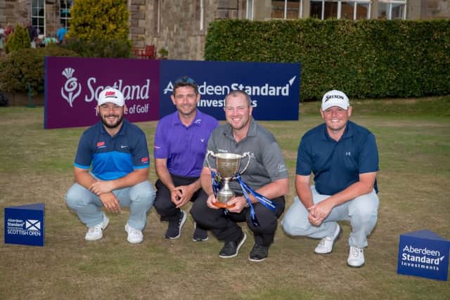 The players who won spots in the ASI Scottish Open at Gullane (l to r): Conor O'Neil, Peter Whiteford, Duncan Stewart and Jamie Mcleary. Picture: Kenny Smith