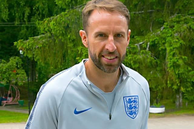England manager Gareth Southgate arrives at Repino Cronwell Park. Picture: Owen Humphreys/PA Wire.
