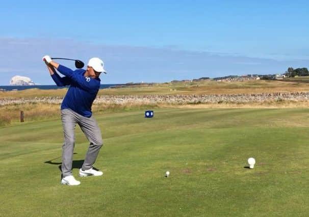 Rickie Fowler during his round at North Berwick on Monday.