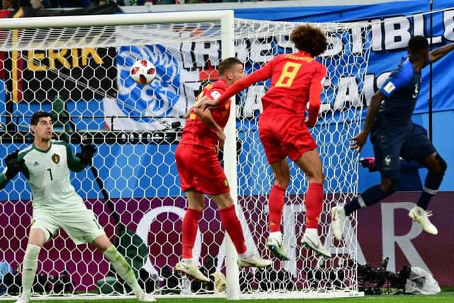 Defender Samuel Umtiti  heads  France ahead in the 51st minute.