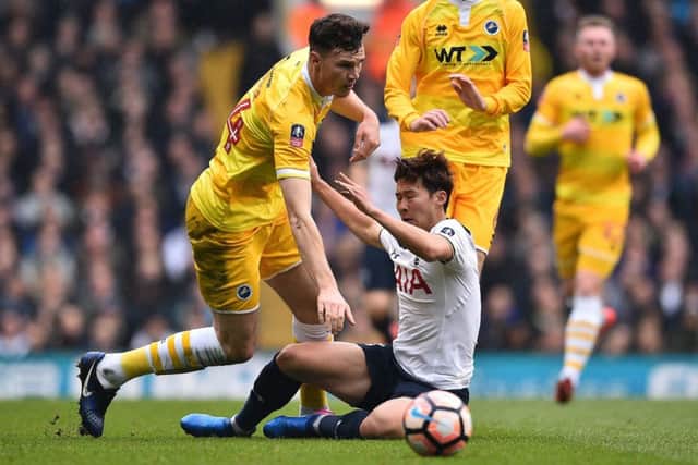 Jake Cooper playing against Tottenham Hotspur in a FA Cup match in 2017. Picture: Getty