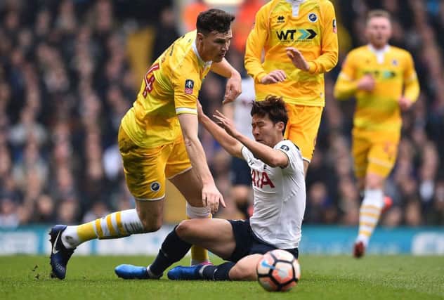 Jake Cooper playing against Tottenham Hotspur in a FA Cup match in 2017. Picture: Getty