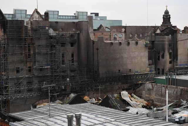 A skyline view before work begins on the demolition of the burnt-out Glasgow Art School. Picture: Jeff Mitchell/Getty Images