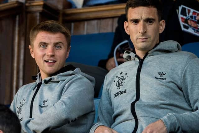 Jordan Rossiter, left and Lee Wallace take in the friendly match with Bury. Picture: SNS Group