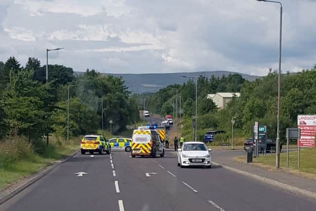 The scene of the two-car accident in North Lanarkshire. Picture: SWNS