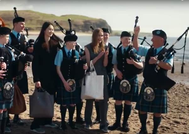 Her father famously used a pipe band on Kintyre to record his biggest selling single.
Now Sir Paul McCartneys daughter Stella has also used a local pipe band in the area for her latest fashion collection.