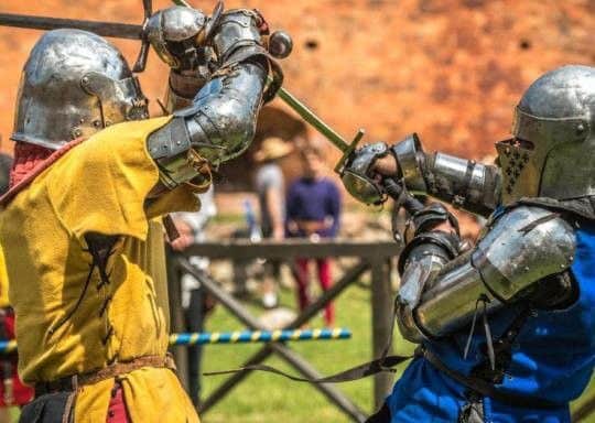 Knights battle during The Hanseatic Days Festival. Picture: KaunasIN