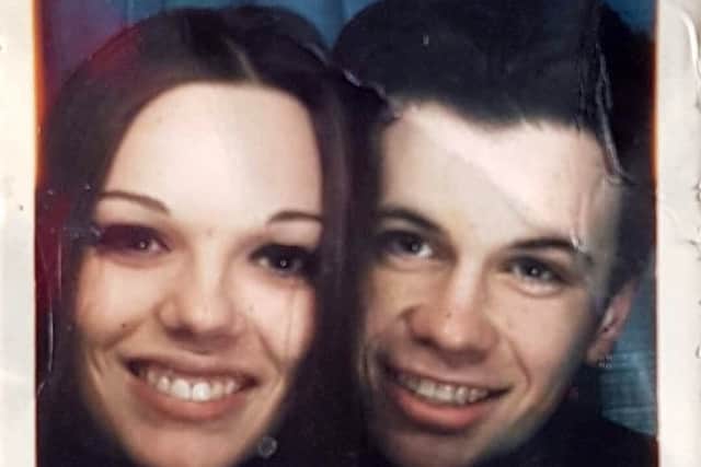 Mairi Gordon and Rhys McLellan when they were a young couple back in 1995. Picture: SWNS
