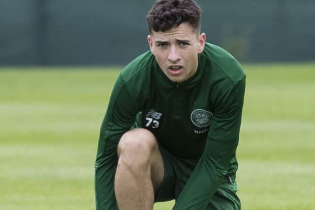 Celtic winger Mikey Johnson in training ahead of the Alashkert game. Picture: Paul Devlin/SNS