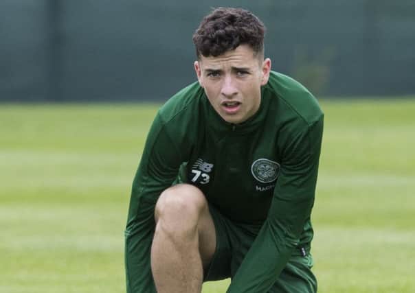 Celtic winger Mikey Johnson in training ahead of the Alashkert game. Picture: Paul Devlin/SNS