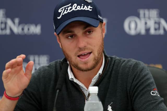 Justin Thomas meets the media at Carnoustie. Picture: Richard Sellers/PA Wire