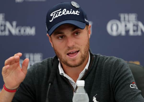 Justin Thomas meets the media at Carnoustie. Picture: Richard Sellers/PA Wire