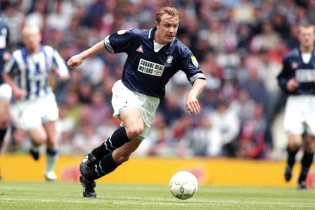 David Hagen in action for Falkirk against Kilmarnock in the 1997 Scottish Cup final. Picture: SNS