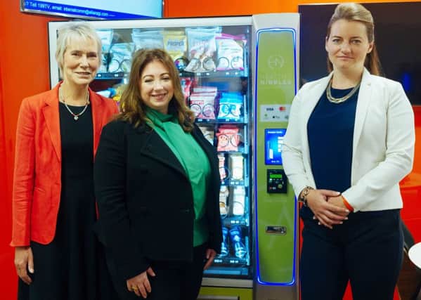 L to R: Former health minister Virginia Bottomley, Healthy Nibbles founder Sara Roberts and Addie Pinkster of Adelpha Group. Picture: contributed.