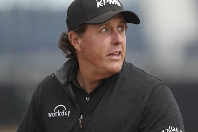 Phil Mickelson during a practice round at Carnoustie. Picture: Jon Super/AP