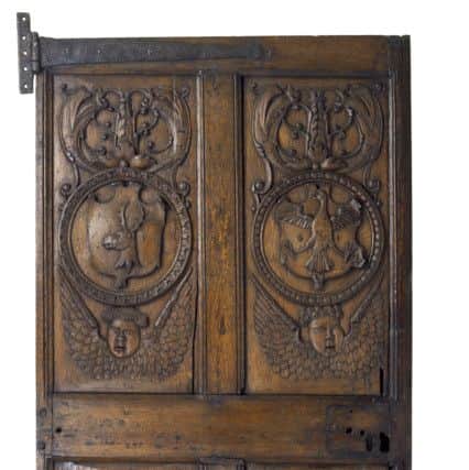 An oak door said to have been recovered from Mary of Guise's palace. PIC: National Museum of Scotland.