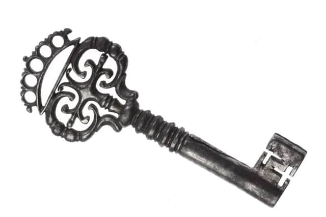 A steel key from the palace which could be accessed down one of three closes. PIC: National Museum of Scotland.