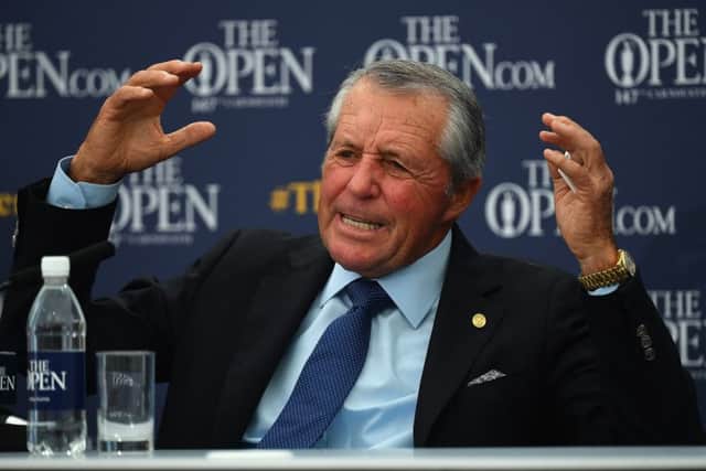 Gary Player speaks to the media at Carnoustie. Picture: Stuart Franklin/Getty Images