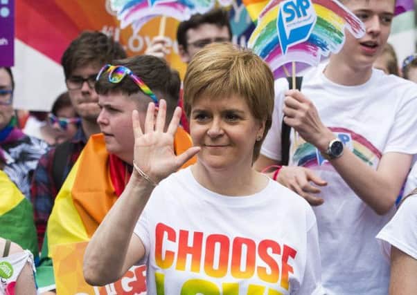 Nicola Sturgeon at Pride.  Picture: SNS