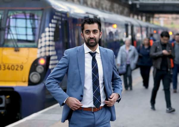 Transport minister Humza Yousaf at Edinburgh Waverley station. Picture: Jane Barlow/PA Wire