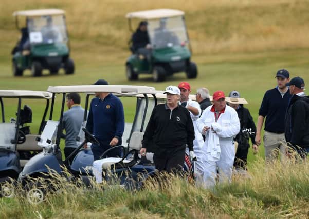 Donald Trump spent the weekend at his Turnberry golf resort. Picture: Getty Images