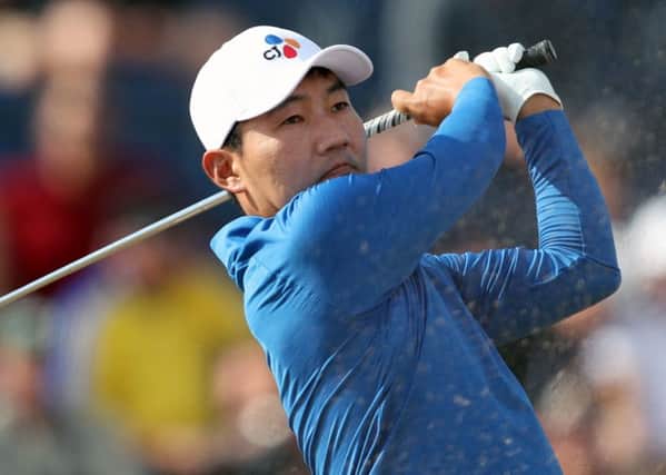 South Korea's Sung-Hoon Kang tees off on the 3rd hole. Picture: David Davies/PA Wire