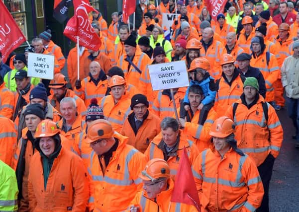 Bifab workers demonstrating. Picture: Jon Savage