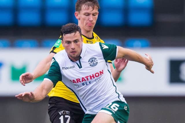 Lewis Stevenson in action for Hibernian. Pic: SNS/Ross Parker