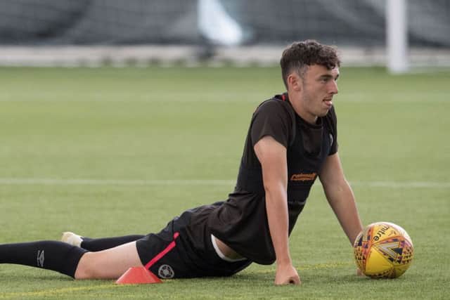 Hearts' Andrew Irving during a training session at Oriam. Picture: Craig Foy/SNS