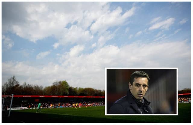 Gary Neville and his club Salford City have been accused of trying to 'steal' a place in the EFL. Pictures: Getty Images