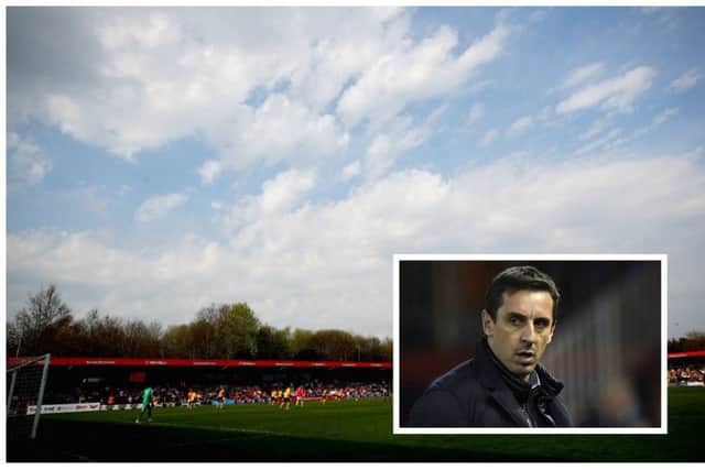Gary Neville and his club Salford City have been accused of trying to 'steal' a place in the EFL. Pictures: Getty Images