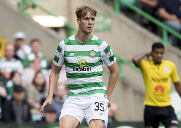 Kristoffer Ajer in action for Celtic. Pic: SNS/Craig Foy